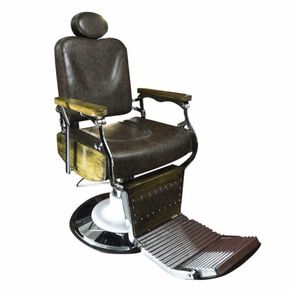Cadeira de Barbeiro e Cabeleireiro Reclinável com Hidráulico Base Revolution